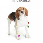 Beagle named Lucy on white background