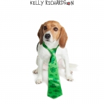 St Patricks Day Beagle Dog sitting Wearing Shamrock Tie 6093