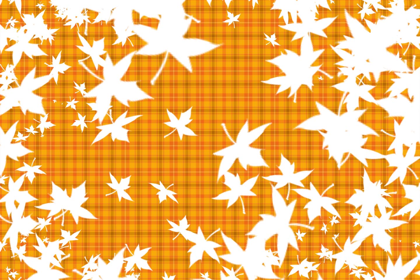 Fall leaf Border over a plaid backgorund